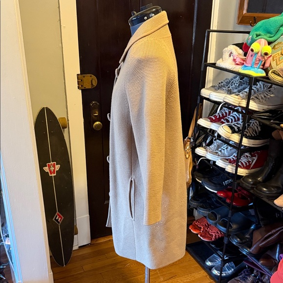 Women's 100% Wool Beige Coat - Picture 2 of 7